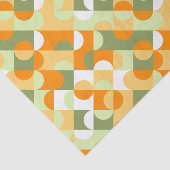 シックな明るい緑のサニーオレンジサークルのアートパターン 薄葉紙 (詳細)