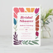 シックな明数々のるい色のフローラブライダルシャワー写真 招待状 (スタンド正面)