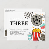 シックな映画ナイトシネマウォッチパーティー子供の誕生日 ポストカード (正面/裏面)