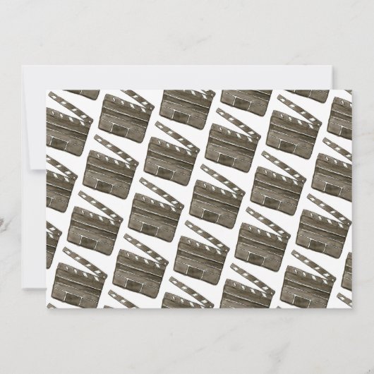 シックな映画ナイトシネマウォッチパーティー子供の誕生日 招待状 (裏面)