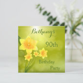 シックな春ダッフォジルス《写真》ぼけ味90th誕生日パーティー 招待状 (スタンド正面)