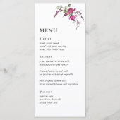 シックな春ピンクパープルウォーターフローラ結婚ズ メニュー (正面)