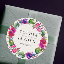 シックな春ピンクパープルウォーターフローラ結婚ズ