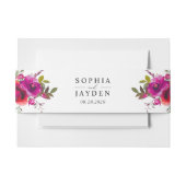 シックな春ピンク紫の結婚水色 招待状ベリーバンド (正面例)