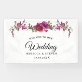 シックな春夏のピンク色の紫の結婚水色 横断幕 (横)