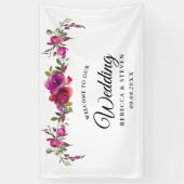 シックな春夏のピンク色の紫の結婚水色 横断幕 (縦)