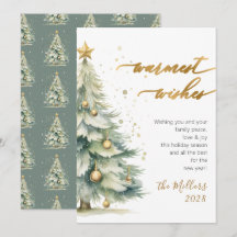 シックな暖かいウィッシュ金ゴールドスクリプトクリスマスツリー