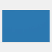 シックな暖かい黄色と青のパターストライプのン ラッピングペーパーシート (正面2)