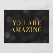 シックな暗い《写真》ぼけ味ラフェイクイト金ゴールド驚くべき ポストカード (正面)