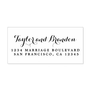 シックな書名結婚の差出人住所 セルフインキングスタンプ