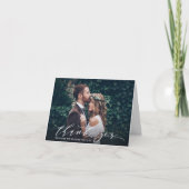 シックな書結婚道の感謝の写真 カード (正面)