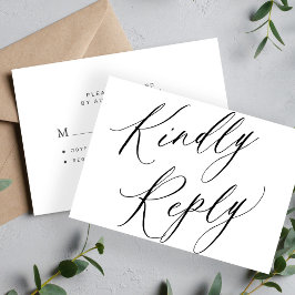 シックな書結婚道の親切な回答予算RSVP ノートカード