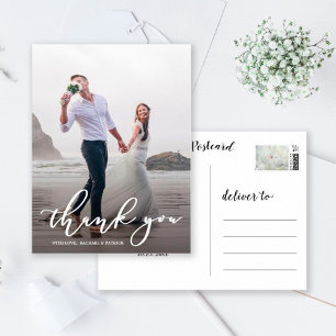 シックな書結婚道スクリプトの写真 ポストカード