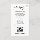 シックな書道が愛のQRコードをキャプチャ エンクロージャーカード (裏面)