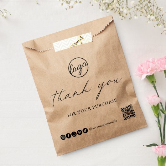 シックな書道のロゴ素朴ありがとう フェイバーバッグ (封をした状態)