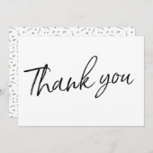 シックな書道の手によって文字を入れられる結婚式は"感謝していしています" サンキューカード (正面/裏面)