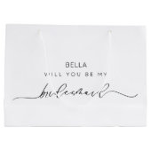 シックな書道の花嫁 ラージペーパーバッグ (裏面)