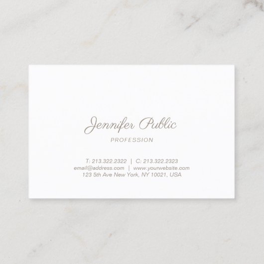 シックな書道の頭が切れるな手書きの原稿のモダン 名刺 (裏面)