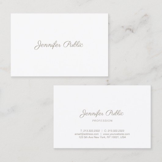 シックな書道の頭が切れるな手書きの原稿のモダン 名刺 (正面/裏面)