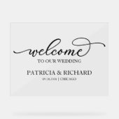 シックな書道へようこそ私たちの看板 アクリルサイン (正面)