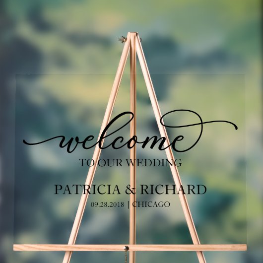 シックな書道へようこそ私たちの看板 アクリルサイン (ニュートラル)