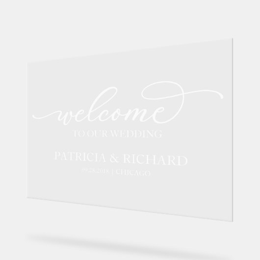 シックな書道へようこそ私たちの看板 アクリルサイン (傾斜)