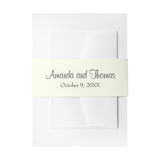 シックな書道アイボリー結婚ズ 招待状ベリーバンド (正面例)