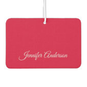 シックな書道エレガントさくらんぼレッドパーソナライズされた カーエアーフレッシュナー (正面)