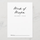 シックな書道エレガントなウィディングの英知 アドバイスカード (正面)