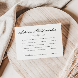 シックな書道エレガントな結婚式アドバイスカード ポストカード
