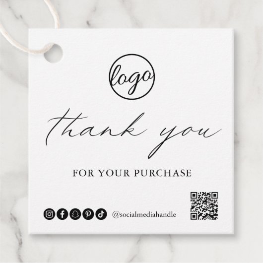 シックな書道エレガントロゴありがとうビジネス フェイバータグ