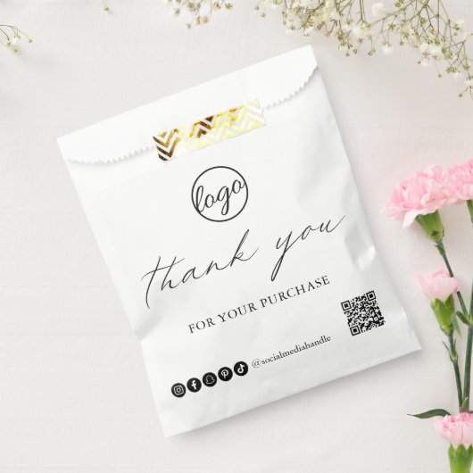 シックな書道エレガントロゴありがとうビジネス フェイバーバッグ (封をした状態)
