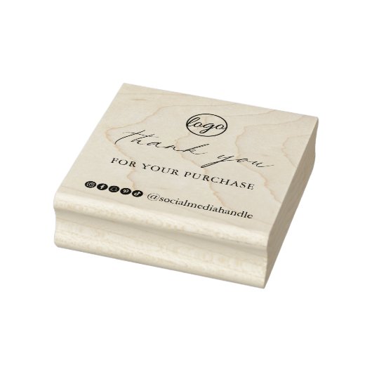 シックな書道エレガントロゴありがとうビジネス ラバースタンプ (スタンプ)