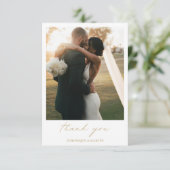 シックな書道エレガント金ゴールドシンプル写真結婚の種類 サンキューカード (スタンド正面)