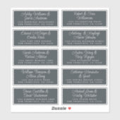 シックな書道オフブラックゲストアドレス シール (シート)