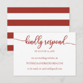 シックな書道オンラインウェディングRSVPカード 出欠カード (正面/裏面)