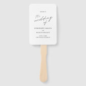 シックな書道シンプルエレガントな結婚式プログラム ハンドファン (正面)