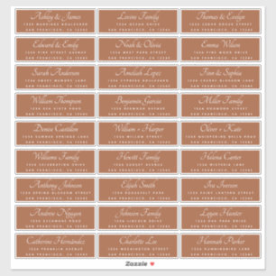 シックな書道テラコッタゲスト住所 シール