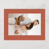 シックな書道テラコッタフォトバーチャル結婚ズ インビテーションポストカード (裏面)