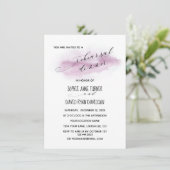 シックな書道ピンクの水の色のリハーサルディナー 招待状 (スタンド正面)