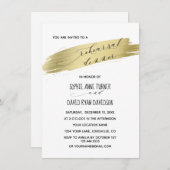 シックな書道ピンクの水の色のリハーサルディナー 招待状 (正面/裏面)