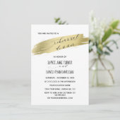 シックな書道ピンクの水の色のリハーサルディナー 招待状 (スタンド正面)