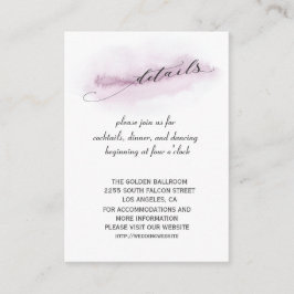 シックな書道ピンクの水色結婚の詳細 エンクロージャーカード