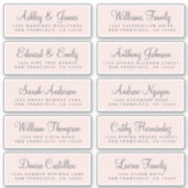 シックな書道ピンク結婚のゲスト住所 シール (正面)