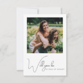 シックな書道フォトメイド・オブ・オーナー(花嫁付き添い人)提案カード サンキューカード (正面)