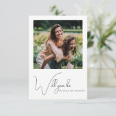 シックな書道フォトメイド・オブ・オーナー（花嫁付き添い人）提案カード サンキューカード (スタンド正面)