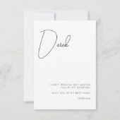 シックな書道フォト花婿介添人提案カード サンキューカード (裏面)