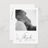 シックな書道フォト花婿介添人提案カード サンキューカード (正面/裏面)