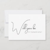 シックな書道フラワーガールプロポーズカード サンキューカード (正面)