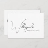 シックな書道フラワーガールプロポーズカード サンキューカード (正面/裏面)